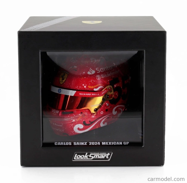 Looksmart Bell helma Casco Helma F1 Carlos Sainz Team Ferrari Hp N 55 Winner Mexico Gp 2024 1:5 Red