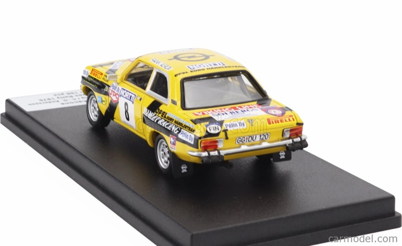 Trofeu Opel Ascona (nočná verzia) N 8 Rally 1000 Lakes 1975 Anders Kullang - Claes-goran Andersson 1:43 Žltá