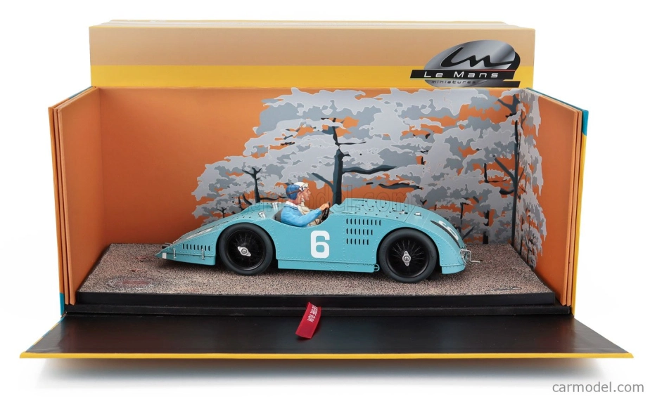 Le mans miniatures Bugatti F1  Type 32 N 6 3rd A.c.f. Gp 1923 With Pilot Driver Figures 1:18 Matt Blue