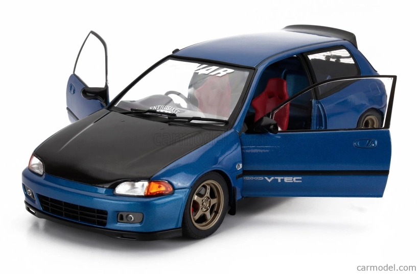 Solido Honda Civic (eg6) Sir Ii Works 1991 1:18 Pearl Blue Black