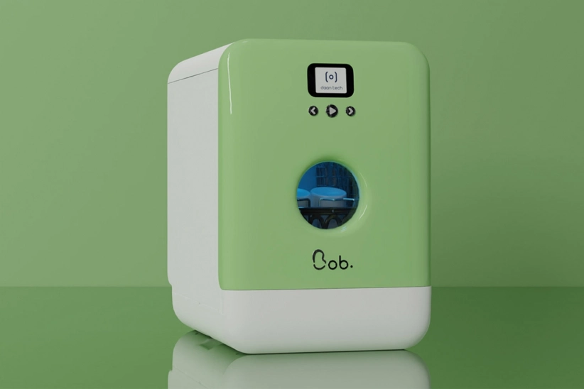 Stolní myčka Bob, přední dvířka, světle zelená