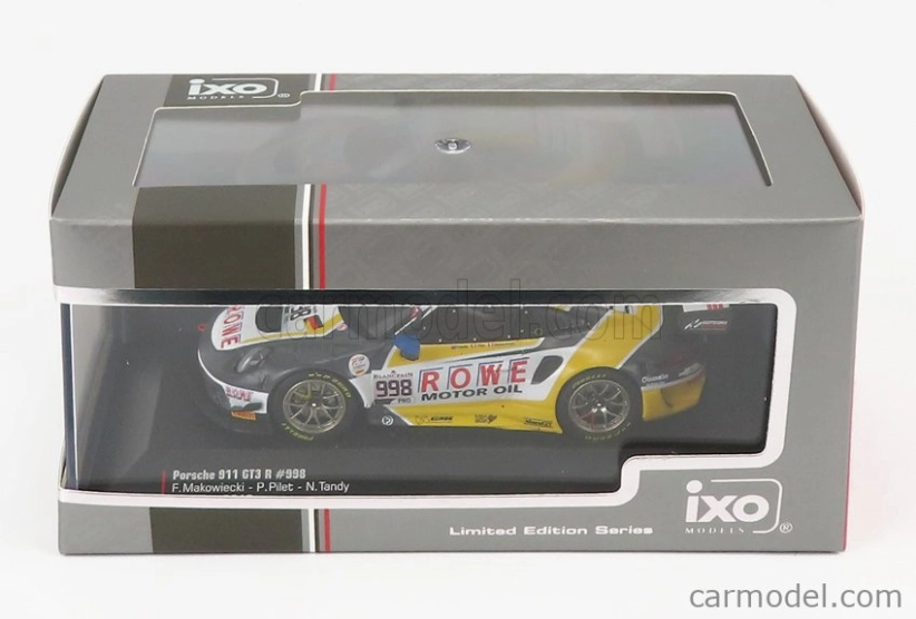 Ixo-models Porsche 911 991-2 Gt3 R Team Rowe Racing N 998 2nd 24h Spa 2019 F.makowiecki - P.pilet - N.tandy 1:43 Sivá Biela Žltá