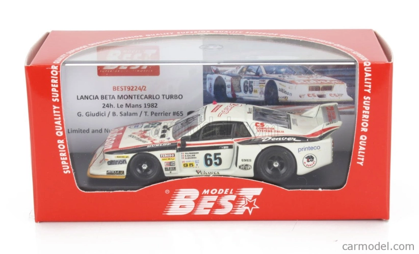 Best-model Lancia Beta Montecarlo Turbo Team Sivama Di Galliate N 65 24h Le Mans 1982 Gianni Giudici - Thierry Perrier - Bernard Salam 1:43 Bílá Červená