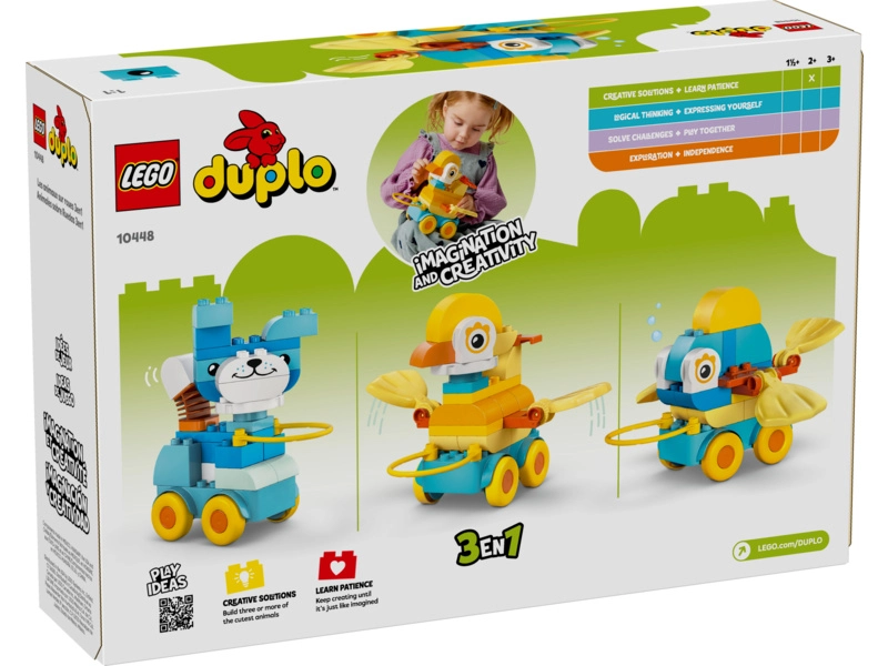 LEGO DUPLO - 3 v 1: Zvieratká na kolieskach