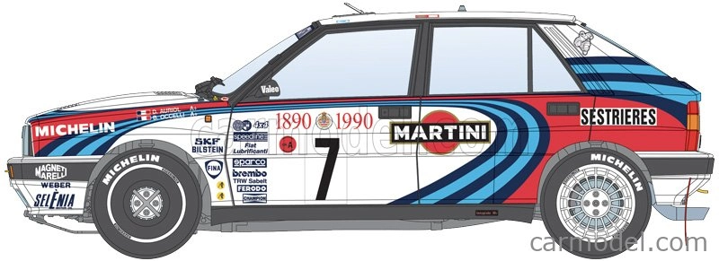 Italeri Lancia Delta Hf Integrale Martini 16v N 1 Rally Montecarlo 1990 M.biasion - T.siviero + Delta Hf Integrale Martini 16v N 7 Winner Rally Montecarlo 1990 D.auriol - B.occelli 1:12 /