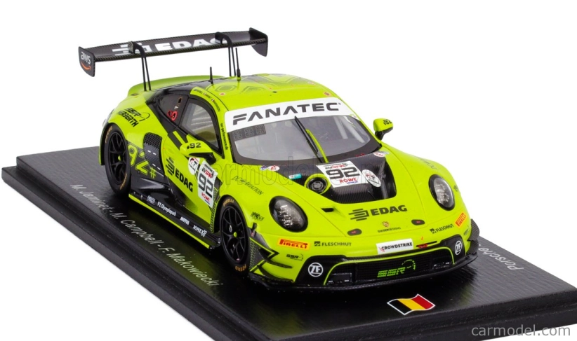 Iskra-model Porsche 911 992 Gt3 R 4.2l Team Ssr Herberth N 92 24h Spa 2024 Mathieu Jaminet - Matt Campbell - Frederic Makowiecki 1:43 Zelená čierna