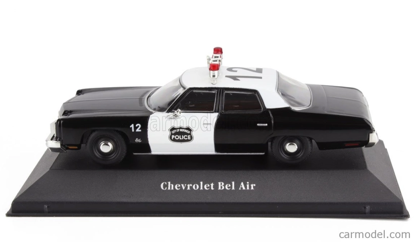Edicola Chevrolet Bel Air Police City of Norwich 1973 1:43 čierna biela
