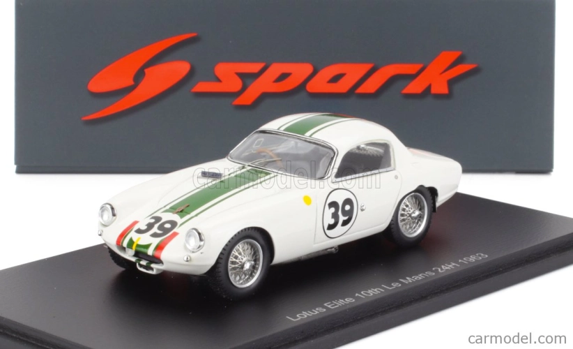 Spark-model Lotus Elite Team Elite N 39 24h Le Mans 1963 Pat Ferguson - John Wagstaff 1:43 Biela Čierna
