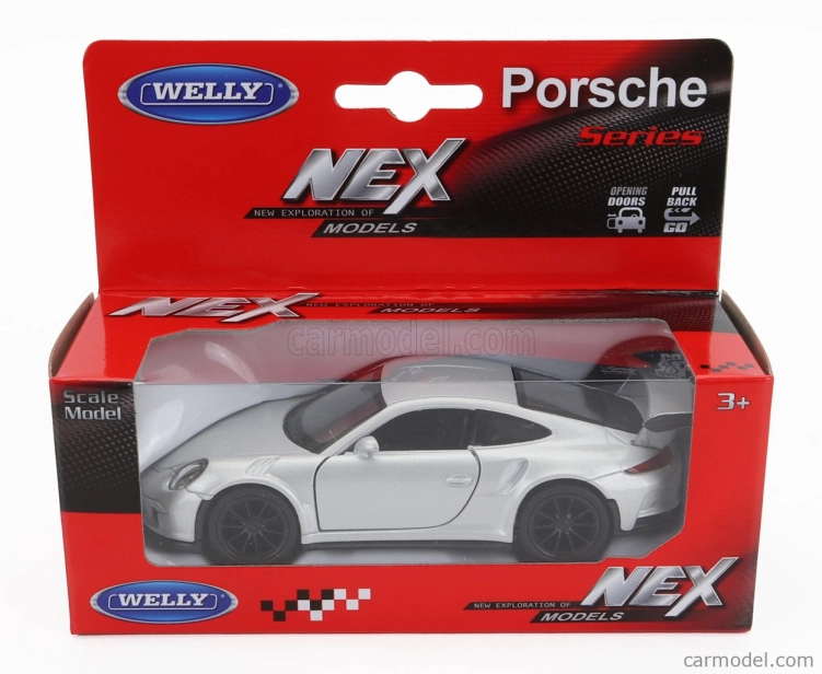 Welly Porsche 911 991 Gt3 Rs Coupe 2014 1:34 Strieborná