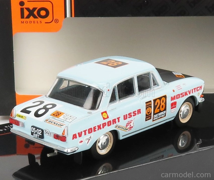 Ixo-models Moskvitch 412 N 28 Rally London - Mexico 1970 1:43, světle modrá