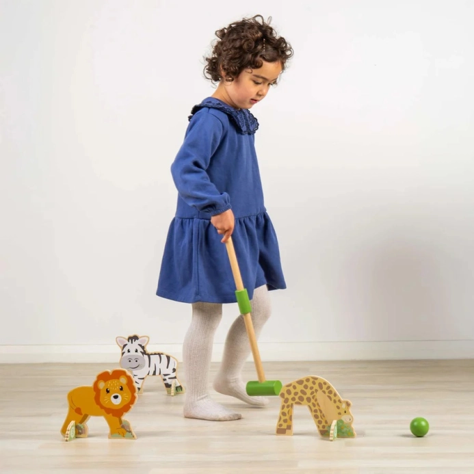 Bigjigs Toys Dřevěný kroket Džungle