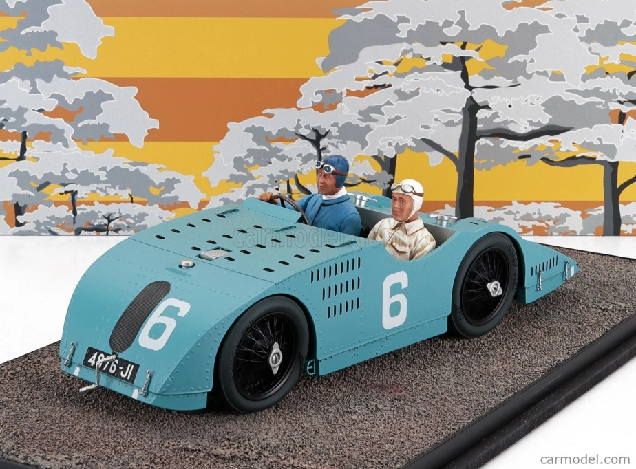 Le mans miniatures Bugatti F1  Type 32 N 6 3rd A.c.f. Gp 1923 With Pilot Driver Figures 1:18 Matt Blue
