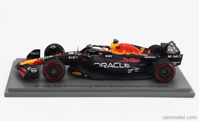 Iskrový model Red bull F1 Rb19 Team Oracle Red Bull Racing N 1 Majster sveta Víťaz Belgicko Gp 2023 Max Verstappen 1:43 Matt Blue