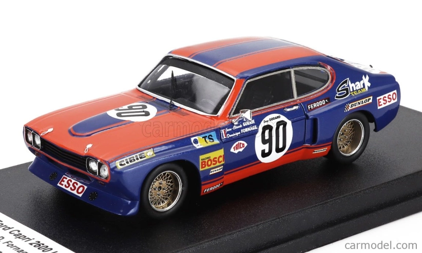 Trofeu Ford england Capri 2600 Lv 3.0l V6 N 90 24h Le Mans 1974 Jean Claude Guerie - Dominique Fornage - Serge Godard 1:43 Červená Modrá