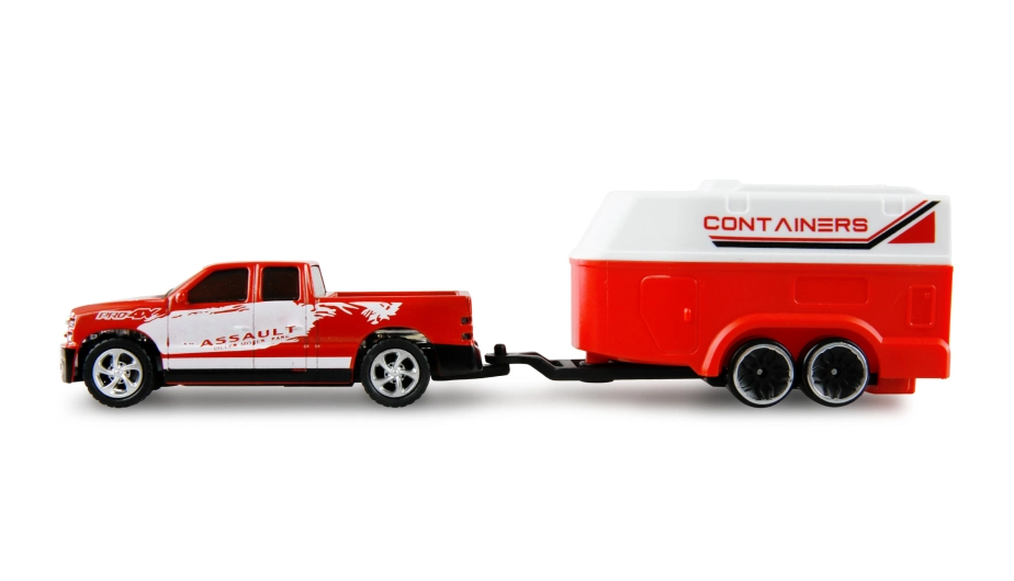 Amewi RC pickup na diaľkové ovládanie s prívesom pre kone 1:64