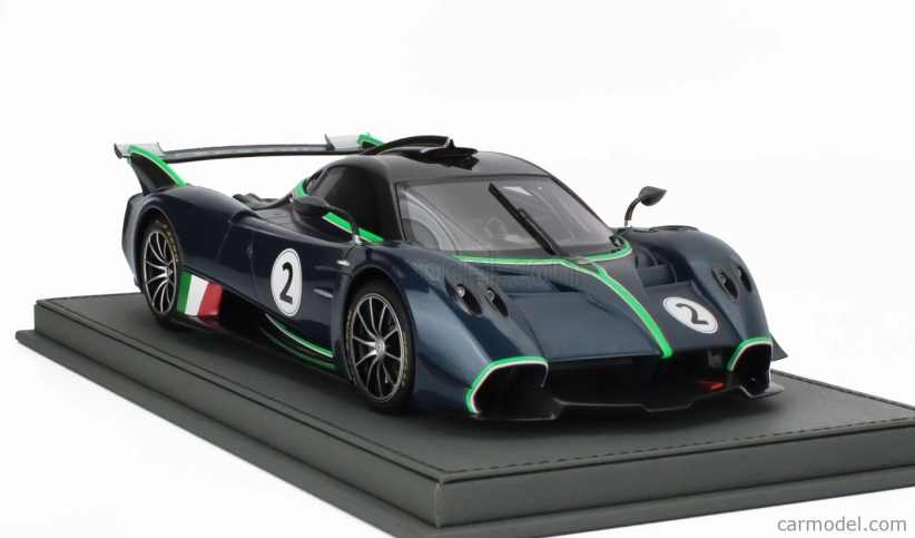 Bbr-models Pagani Huayra R N 2 Racing 2021 - Con Vetrina - With Showcase 1:18 Matná Modrá Černá Karbonová