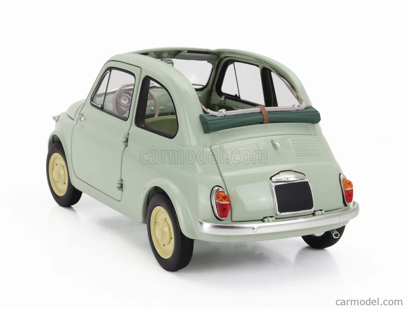 Kyosho Fiat 500 D Cabriolet Open 1960 1:18 Verde Chiaro - Světle Zelená