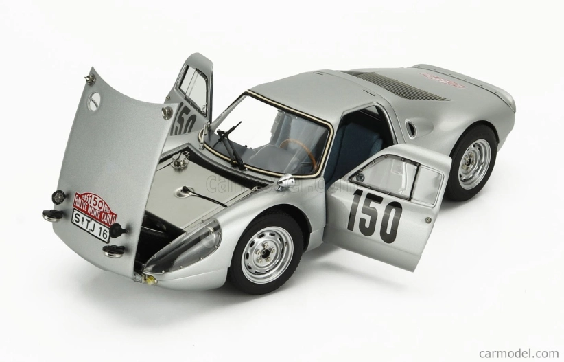 Cmc Porsche 904 Carrera Gts Ch.904-006 N 150 2nd Rally Montecarlo 1965 Eugen Boehringer - Rolf Wutherich 1:18 Silver