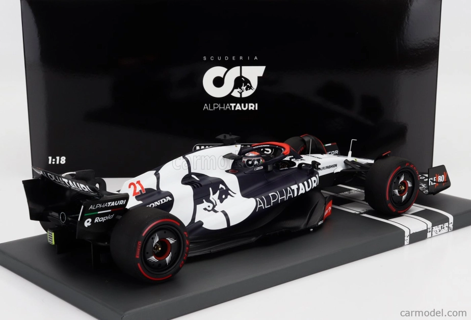 Minichamps Alpha tauri F1  At04 Team Alpha Tauri N 21 Season 2023 Nyck De Vries 1:18 Modrá Bílá