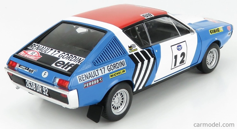Solido Renault R17 Gordini N 12 Winner Rally Press On Regardless 1974 J.l.therier - C.delferrier 1:18 Modrá Bílá Červená