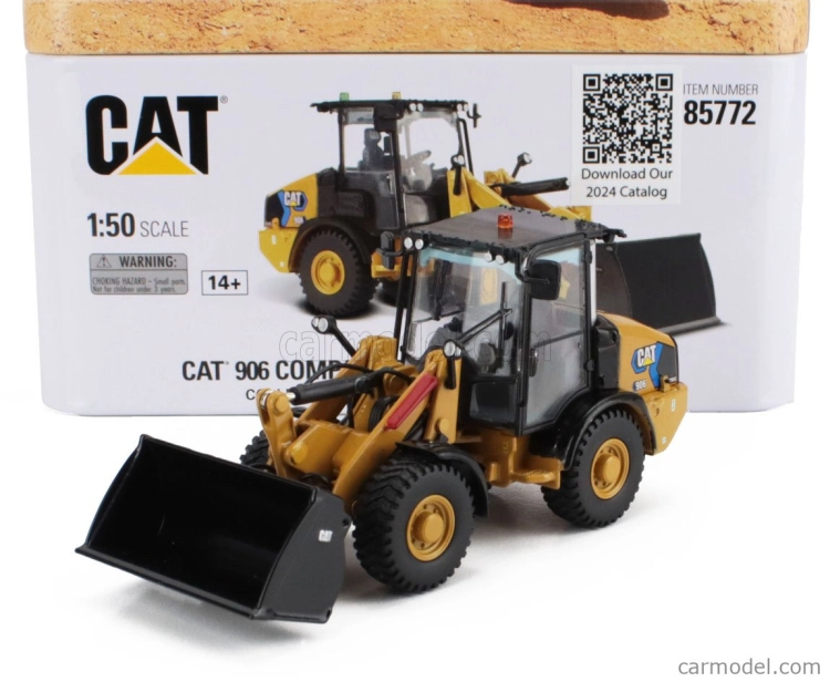 Dm-models Caterpillar Cat906 Compact Electric Ruspa Gommata - Scraper Tractor Wheel Loader 1:50 Žlutá Černá