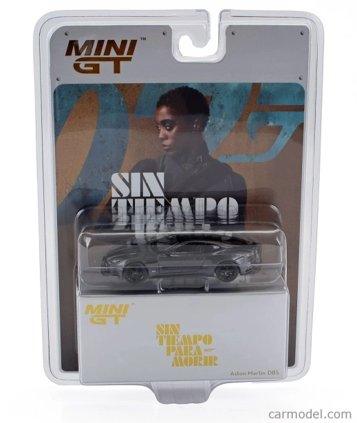 Mini-gt Aston martin Dbs Coupe 2021 - 007 James Bond - No Time To Die - Non E' Tempo Per Morire - španielske blistrové balenie 1:64 sivá