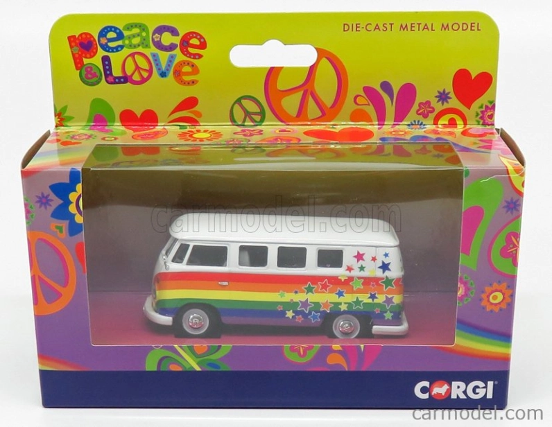 Corgi Volkswagen T1 Minibus Camper Van 1961 - Peace & Love 1:43 Rôzne