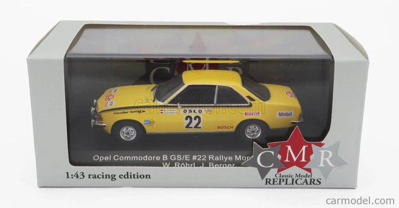 Cmr Opel Commodore B Gs/e (night Version) N 22 Rally Montecarlo 1973 W.rohrl - J.berger 1:43 Žlutá