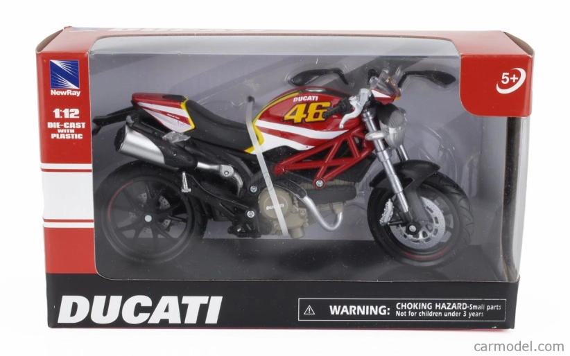 Newray Ducati Monster 796 N 46 2011 1:12 Červená Bílá Žlutá