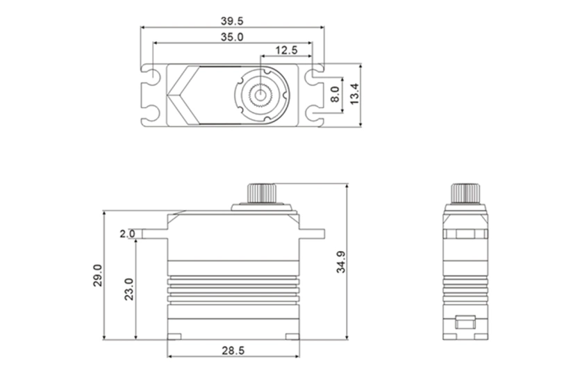 M11 HiVOLT CORELESS Digitálne servo (9 kg-0,055s/60°)