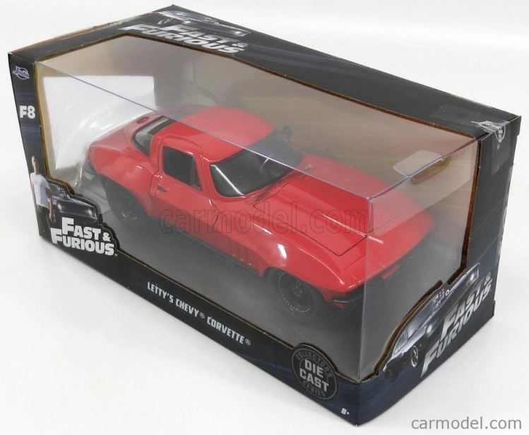 Jada Chevrolet Letty's Corvette Coupe 1963 - Fast & Furious 8 2017 1:24 Červená Černá