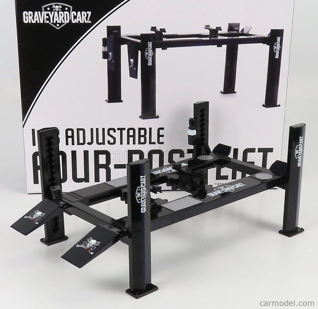 Greenlight Accessories Graveyard Cartz Garage Set Officina Čtyřsloupový zvedák 1:18