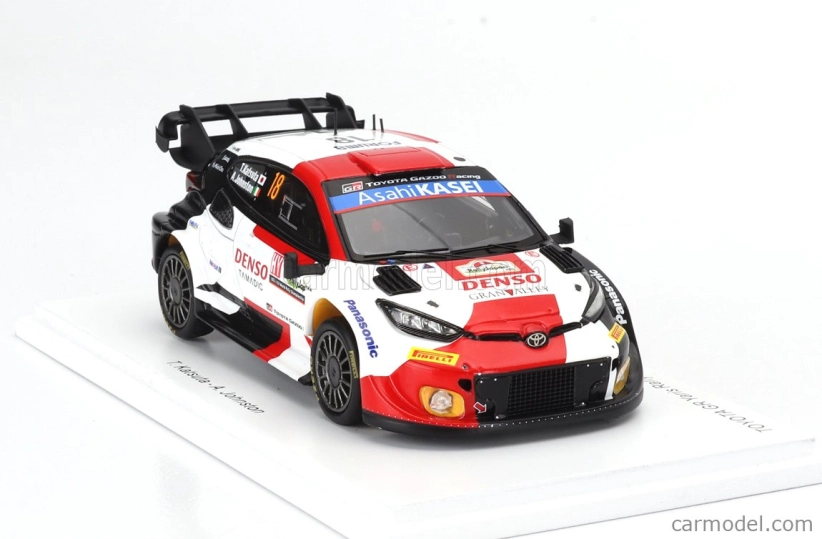 Spark-model Toyota Yaris Gr Hybrid Rally1 Team Toyota Gazoo Racing Wrt N 18 5th Rally Japan 2023 T.katsuta - Aaron Johnston 1:43 Biela červená čierna