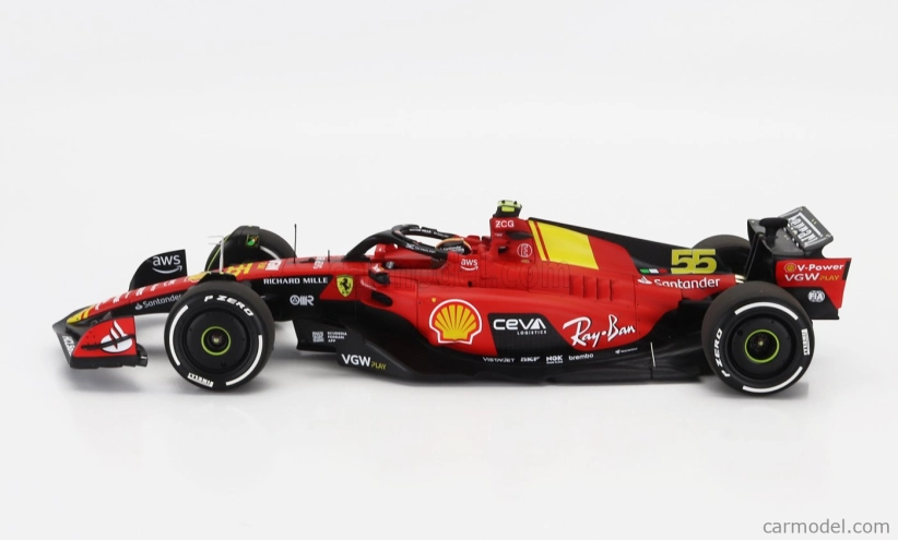 Bbr-models Ferrari F1 Sf-23 Team Scuderia Ferrari N 55 Pole Position 3rd Monza Italy Gp 2023 Carlos Sainz 1:18 Červená Černá Žlutá