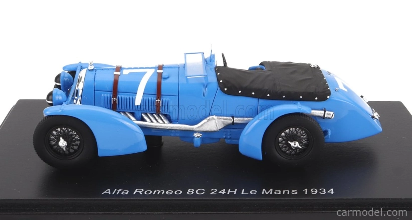 Spark-model Alfa romeo 8c 2.4l S8 Spider Team R.sommer N 7 24h Le Mans 1934 R.sommer - E.felix 1:43 Light Blue