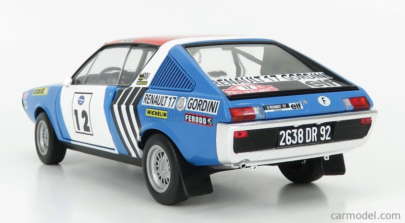 Solido Renault R17 Gordini N 12 Winner Rally Press On Regardless 1974 J.l.therier - C.delferrier 1:18 Modrá Bílá Červená