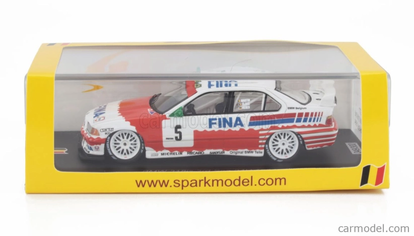 Spark-model BMW 3-series 318is Team Bmw Fina Bastos N 5 3rd 24h Spa 1994 Jeam Michel Martin - Patrick Slaus - Altfrid Heger 1:43 Červená Bílá