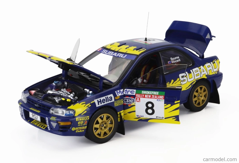 Sun-star Subaru Impreza 555 N 8 Rally Nový Zéland 1997 Peter Bourne - Craig Vincent 1:18 Modro-žltá