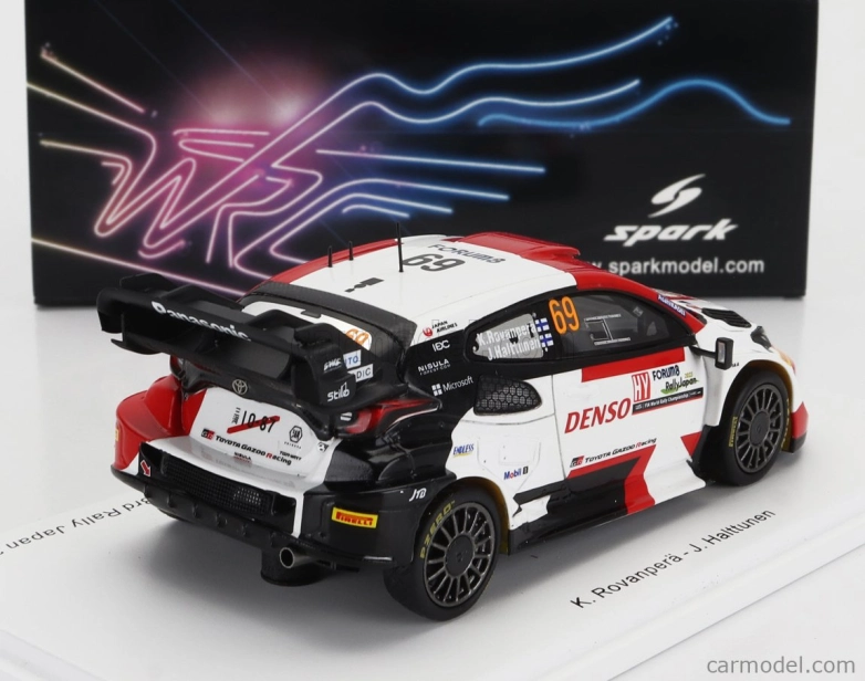 Spark-model Toyota Yaris Gr Hybrid Rally1 Team Toyota Gazoo Racing Wrt N 69 3. Rally Japonsko 2023 Kalle Rovanpera - Jonne Halttunen 1:43 Biela červená čierna