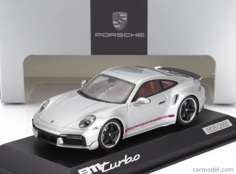 Minichamps Porsche 911 992 Turbo Coupe 2023 - First Turbo Remastered 1:43 Silver