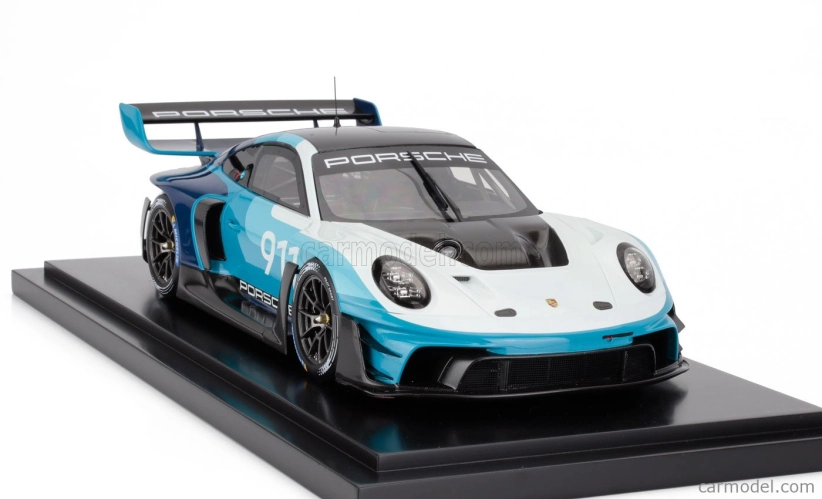 Spark-model Porsche 911 992 Gt3 R N 911 Racing Speed Icon Design Coupe 2023 - Con Vetrina - s vitrínou 1:18 2 tóny modrá biela