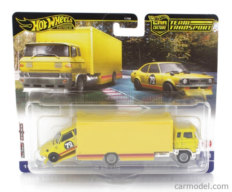 Mattel hot wheels Truck Sakura Sprinter Car Transporter With Toyota Corolla Levin N 72 Racing 1972 1:64 Žlutá