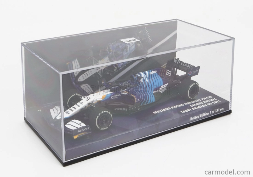 Minichamps Williams F1 Fw43b Mercedes M12 Eq Power+ Team Williams Racing N 63 Saudi Arabia Gp 2021 George Russel 1:43 biela svetlomodrá