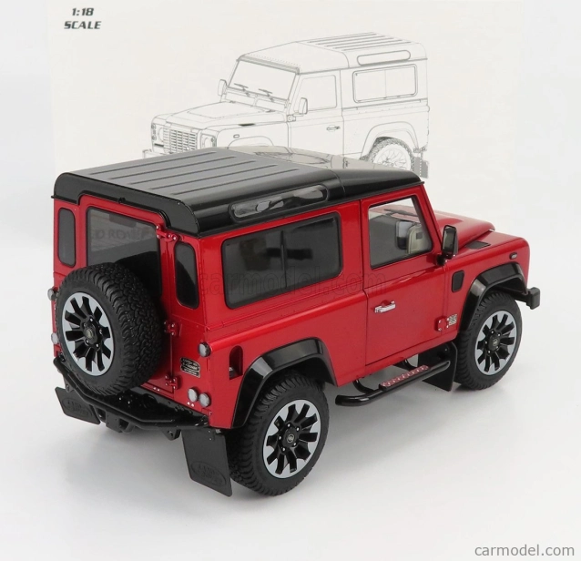 Lcd-model Land rover Defender 90 Works V8 70th Edition 2018 1:18 Red