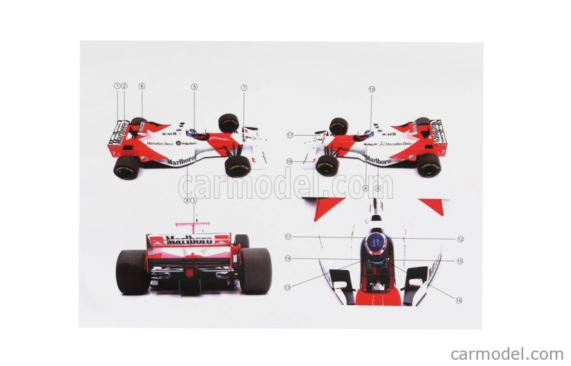 Gp-replicas Mclaren F1 Mp4/11 3.0l V10 Team Mercedes Central Wing N 7 1:18