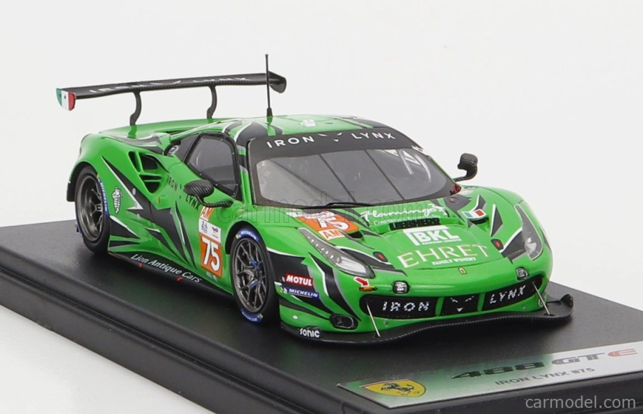 Looksmart Ferrari 488 Gte Evo 3.9l Turbo V8 Team Iron Lynx N 75 1:43, zelená