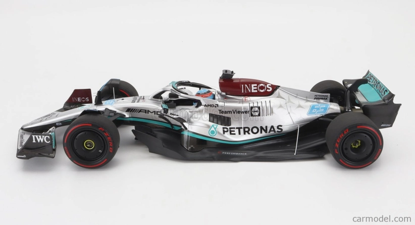 Minichamps Mercedes gp F1 W13e Mercedes-amg Petronas F1 N 63 1:18, stříbrná