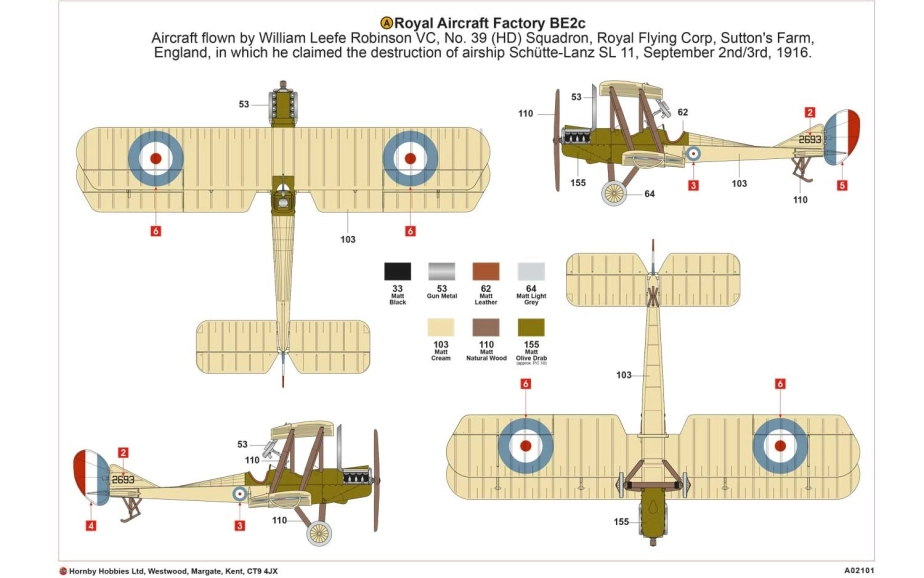Classic Kit lietadlo A02101 – Royal Aircraft Factory BE2C (1:72)