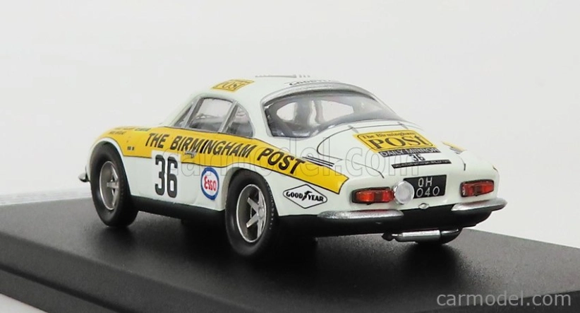 Trofeu Renault Alpine A110 N 36 Rally Rac Lombard 1971 N.hollier - M.broad 1:43 Bielo žltá