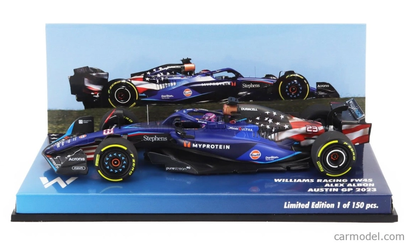 Minichamps Williams F1 Fw45 Team Williams Racing Gulf N 23 Austin Usa Gp 2023 Alexander Albon 1:43 Modrá čierna